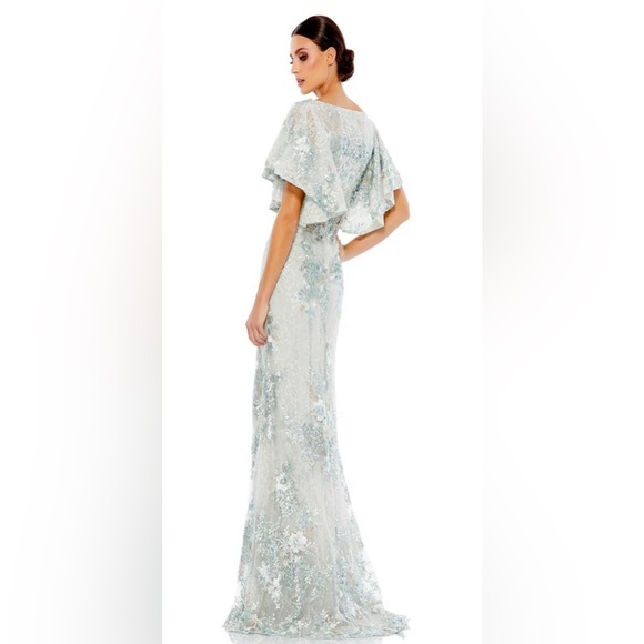 Neck neck lace column gown - Picture 2 of 3